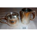 Two silver Christening mugs both fully h