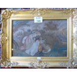A very decorative gilt framed and glazed