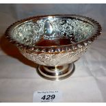 A Victorian silver embossed pedestal bow