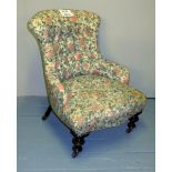 A Victorian floral upholstered ladies ch