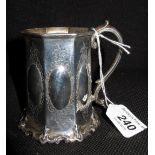 A Victoria silver Christening mug with e