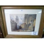 A framed and glazed 19c print Reims Cath