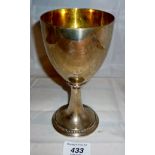 A 19th century silver goblet with bead e