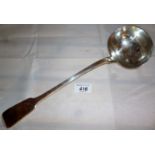 A Victorian silver soup ladle London 183