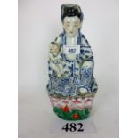 A Chinese figural group, woman and child
