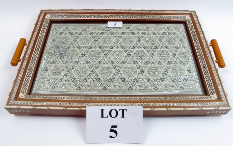 An Islamic inspired design tray with removable base est: £20-£40 (A3)