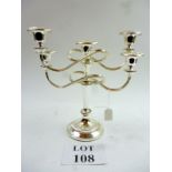 A silver plated candelabra est: £20-£40 (G2)