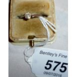 A platinum set diamond solitaire ring (size M) boxed est: £700-£900