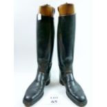 A pair of leather black riding boots & lasts est: £40-£60 (J)