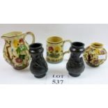 Three Indian Tree pattern Wood & Sons items to include a large jug;