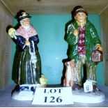 A pair of Staffordshire Roy Kirkham figurines from The Cries of London Series 'Ratcatcher' and