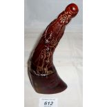 A Chinese horn shaped carving of a Chinese Sage est: £30-£40