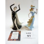 A Wedgwood figure 'Queen of the Night' (boxed) and a Royal Worcester figure 'Tea at the Ritz' est: