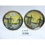 A pair of hand painted plates titled 'Nancy' and indistinctly signed to reverse est: £15-£25 (F16)