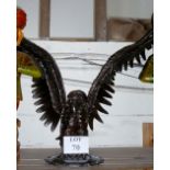 An unusual recycled-metalwork Studio model of an eagle the wings outstretched 90 cm wide approx