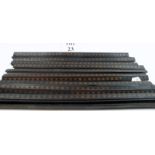 A set of thirteen parquetry Tunbridge ware type stair rods est: £70-£90 (M)