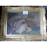 A very decorative gilt framed and glazed tapestry study of Moses in a basket est: £50-£100