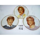 A set of three cabinet plates printed portrait of John Lennon by Cynthia Lennon et: £20-£40 (B19)