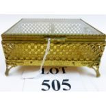 A late 19th century Continental gilt metal and glass jewel casket est: £60-£80 (N1)