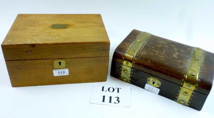 Two 19c boxes one brass bound est: £40-£60 (B21)