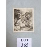 An 18th century Rembrandt etching unframed from the Ashington Group Collection est: £50-£100