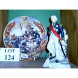 A Continental porcelain figure of Admiral Lord Nelson;