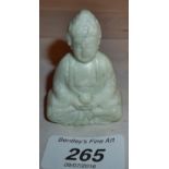 A Chinese white jade Buddha pendant est: