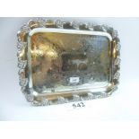 A 19th century rectangular plated tray w