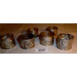 A collection of six Chinese napkin rings