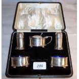 A five piece silver condiment set Birmin