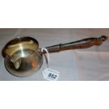 A silver Brandy pot with wooden handle L