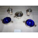 A five piece silver condiment set by Gol