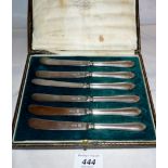 A set of six silver bladed tea knives Sh