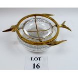 A gilt metal and cut glass caviar bowl m