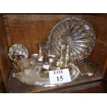 A large shell shaped dish and other plate to include a hors d'oeuvre's dish,