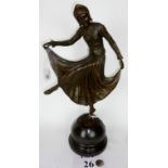 An Art Deco style bronze figurine of a dancer signed 'Joe Descamps' est: £80-£120 (K2)