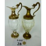 Two similar Italian decanters with plated mounts (one stopper missing) est: £20-£40 (A2)