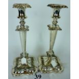 A pair of plated table candlesticks of rococo style est: £40-£80 (G2)