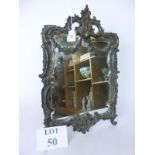 A decorative bronzed brass easel table mirror in the rococo manner 48cm high approx est: £40-£60