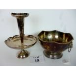 A plated punch bowl and vase centre piece (2) est: £30-£50 (G2)