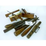 A collection of vintage French and English woodworking tools est: £50-£80 (BB36)