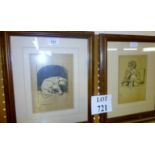 Three framed and glazed Cecil Aldin prints depicting various terrier scenes,