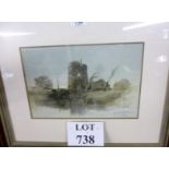 Thomas Charles Leeson Rowbotham (1823-1875) - A framed and glazed watercolour study of an old mill