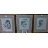 Three framed and glazed Cecil Aldin prints of Bull Terriers to include 'Cracker on the Wall' &