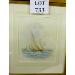 Thomas Goldsworthy Dutten (1819-1891) - A framed and glazed watercolour 'Yachting' (number 5 of 32