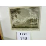 A framed and glazed engraving 'Englefield House in Berkshire' (16 x 19 cm approx) est: £30-£40