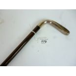 A silver handled Sunday Golf walking stick by Jonathan Howell with a partridge shaft est: £70-£140