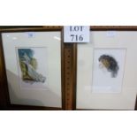 A set of four framed and glazed prints after Harrison Fisher studies of Edwardian women to include