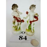 A pair of 19c figures of cherubs (gold anchor marks to base) est: £40-£60 (O2)
