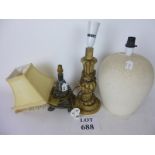 Four table lamp bases,